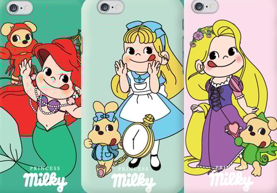 牛奶妹化身夢幻愛麗絲！讓人不自覺掏腰包的不二家×迪士尼公主手機殼 不二家、牛奶妹、迪士尼、迪士尼公主、手機殼