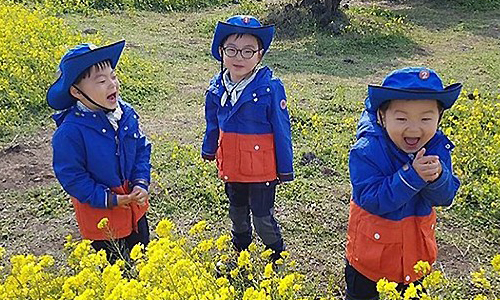 妞快報：南韓三胞胎油菜花園賣萌燦笑！大韓、民國、萬歲濟州島趴趴走 妞快報、南韓、三胞胎、油菜花、賣萌