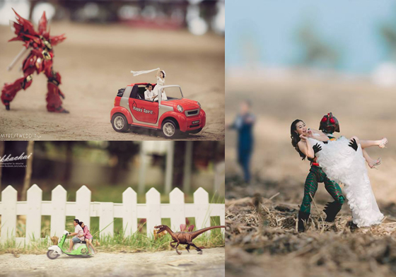 把縮小燈裝上婚攝相機！創意滿點的迷你婚紗照甜蜜亮相 泰國創意婚紗、創意婚紗、結婚、新人、婚紗照