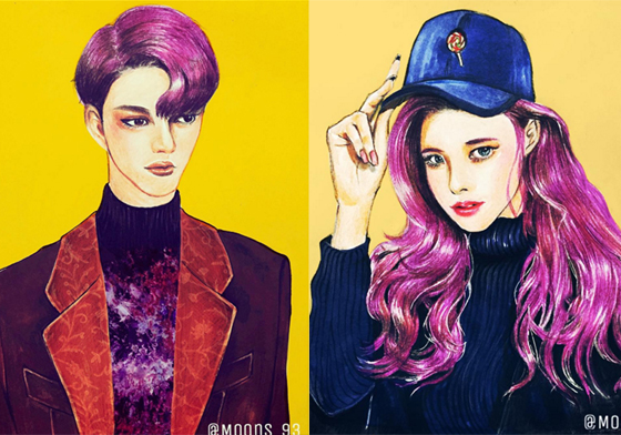 將歐巴的高顏值100%還原在紙上　韓國正妹插畫家的時尚紀錄簿 현진、IG、插畫家、時尚、插畫