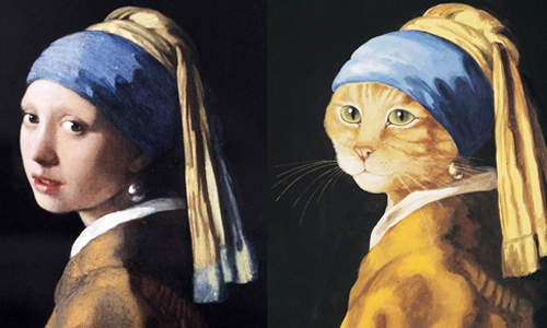 當蒙娜麗莎變成一隻貓？維妙維肖的喵星人世界名畫大集合 蒙娜麗莎、貓、世界名畫、Susan Herbert、戴珍珠耳環的少女
