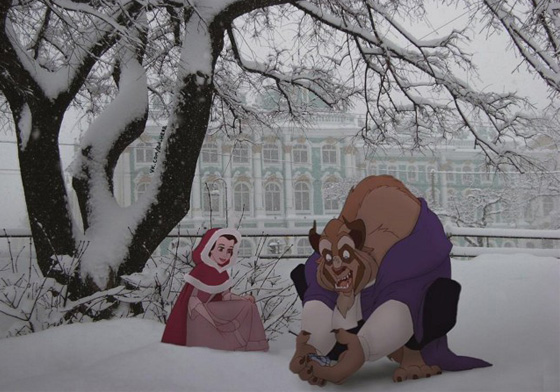 野獸在真實世界還能跟美女相愛嗎？如果電影角色出現在現實生活... 2D Among Us、電影、超現實、攝影、藝術