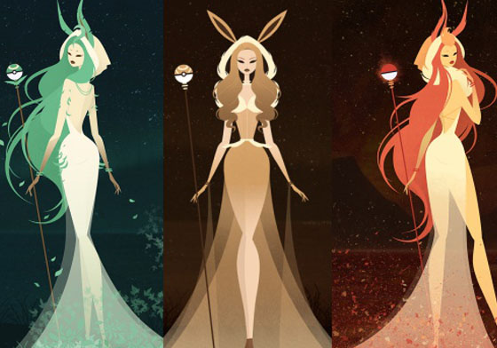 當神奇寶貝化身女神⋯時尚度令人驚豔的擬人插畫 神奇寶貝、女神、伊布、八種型態、進化