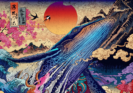 這就是力拔山河的氣勢！結合東西方文化的絕美現代浮世繪 Rlon Wany、浮世繪、現代、現代浮世繪、插畫