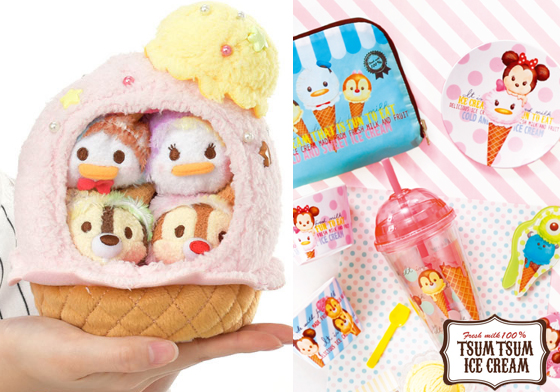 奇奇蒂蒂帶著甜筒小帽蹓躂去！「TSUM TSUM冰淇淋」系列周邊甜蜜登場 TSUM TSUM冰淇淋、ツムツムアイス、迪士尼、日本、迪士尼商店