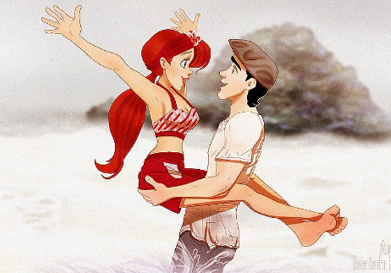 小美人魚版的《手札情緣》我可以！如果公主王子化身經典電影主角… isaiahks_art、instagram、迪士尼、公主、王子