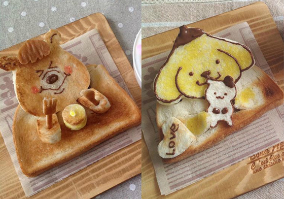 卡通人物全都跳起來跟你Say哈囉！造型立體吐司讓早餐時光歡樂無限 日本、吐司、藝術、吐司、立體吐司、卡通、迪士尼、三麗鷗、造型、早餐、める、merukuma