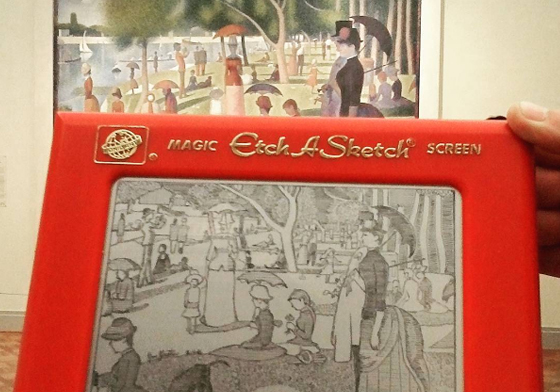 兒童繪圖板竟可以複製出名畫！藝術家的蝕刻素描作品豔驚四座 Etch a sketch、玩具、繪圖板、Jane Labowitch、名畫