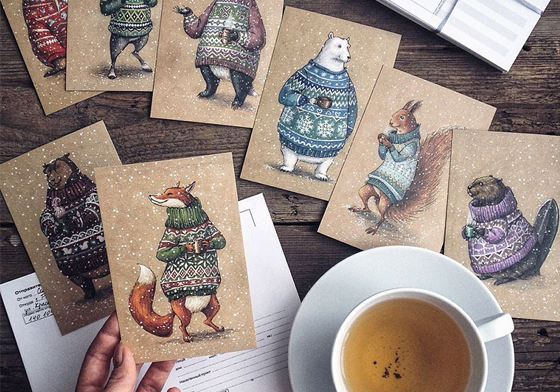 她的畫就像冷天裡的熱咖啡　療癒度100分的色鉛筆手繪插畫 Lia Selina、俄羅斯、媽媽、療癒、溫暖