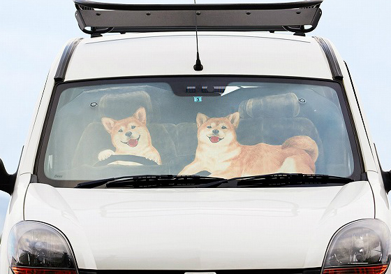 注意！內有阿柴在開車？擬真度極高的「柴犬遮光板」賣萌上市 可愛、柴犬、 YOU＋MORE！、車子、遮光板