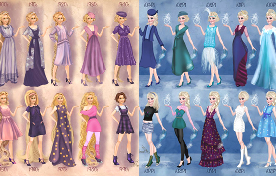 愛莎好適合復古短髮！無論哪個年代都超美的迪士尼公主時尚特輯 Basak Tinli、迪士尼、公主、Elsa、安娜