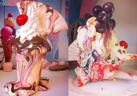 草莓糖漿只差一秒就要滴下！超逼真的冰淇淋陶瓷幫你消消暑氣 冰淇淋、陶瓷、繽紛、美味、可口