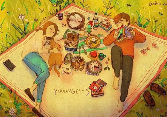 Love is in the little thing⋯愛的小確幸續作依舊甜在心 插畫、韓國、puuung、LOTTE GALLERY、Love is in the little thing、愛情、小確幸、甜蜜、平凡、幸福、藝術