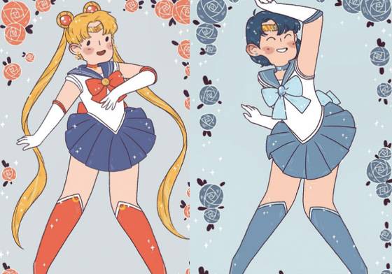 變身前可以先吃個甜甜圈嗎？療癒款肉肉系美少女戰士太可愛！ 美少女戰士、艾蜜莉克拉克、Caroline Frumento、插畫、beebooties