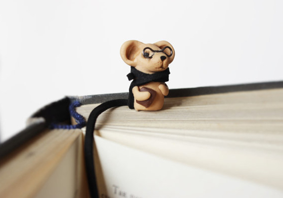 有它，誰不願意拿起書本讀！動物軟陶書籤偷走你的心 HouseOnTheCloud、軟陶、老鼠、書籤、可愛