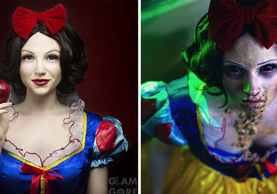 不是所有童話都有個Happy Ending！用特殊妝告訴你浪漫故事的殘酷真相 童話、迪士尼、美好、殘酷、真相、特殊化妝、Mykie、glamandgore、藝術