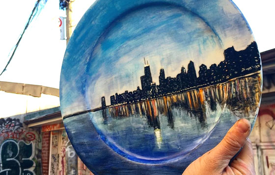 以後出門都要帶個盤子了？獨一無二的城市速寫上菜啦！ thecrazyplatelady、盤子、藝術、手繪、畫畫