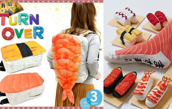 欸女兒妳怎麼把明蝦當成背包了？賣相超好的握壽司週邊小物大集合 握壽司、背包、襪子、週邊、小物