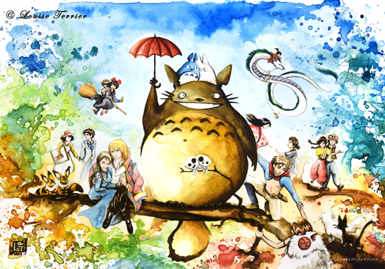 多想跟龍貓一起躺在草原睡午覺～比宮崎駿版本更夢幻的水彩吉卜力 吉卜力、宮崎駿、水彩、Louise Terrier、龍貓