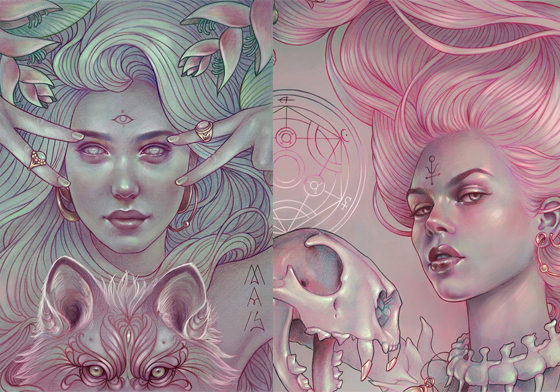 宛如墜入未知的神之領域　充滿邪氣又陰柔的奇幻風格畫作 Marta Adán、陰柔、邪氣、唯美、奇幻、西班牙、插畫、插畫家、刺青、藝術