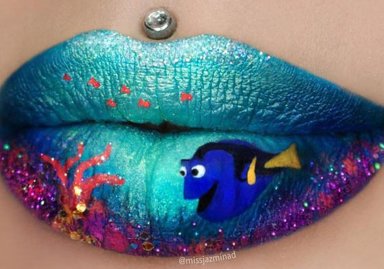 嘴唇就是我的百變畫布！用閃耀唇彩打造電影經典場景 唇彩藝術、神還原、電影、經典場景、迪士尼