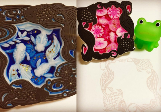 一隻隻金魚都逼真到像要游出來！藝術品等級的超精緻橡皮章 橡皮章、櫻花✿金魚祭りまだ続くみたいです、kerokero_sakura、金魚、樹脂