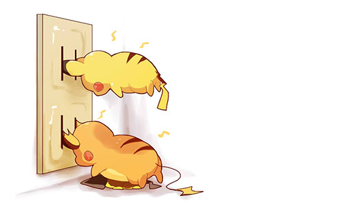 原來電氣鼠是這樣充電的？皮卡丘的日常與非日常生活 皮卡丘、神奇寶貝、精靈寶可夢、插畫、同人