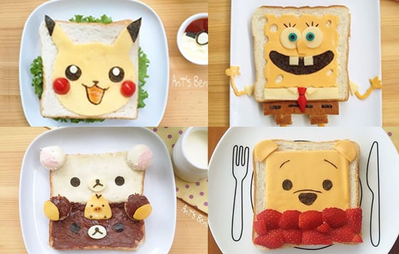 吃維尼吐司當早餐也太幸福了吧！一片起司就能變出一週的卡通早餐？ 蛋黃哥、海綿寶寶、皮卡丘、Pokemon go、Peppa pig