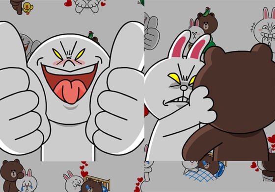 整個手機螢幕都是饅頭人的舌頭！《LINE卡通明星全螢幕貼圖》佔據你視線 LINE、貼圖、全螢幕、霸屏、兔兔