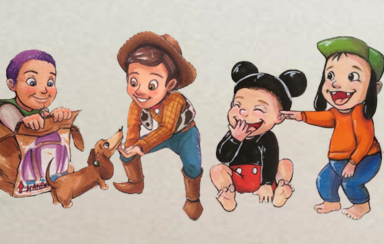 小美人魚小時候也在玩《Pokemon go》？原來迪士尼人物的童年長這樣！ 迪士尼、小美人魚、日常、插畫、Lorna Kelleher