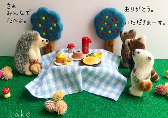 吃甜點也要裝可愛！和羊毛氈小動物來場療癒的森林下午茶吧 日本、羊毛氈、可愛、動物、森林、海洋、療癒、點心、甜點、下午茶、麵包、手作