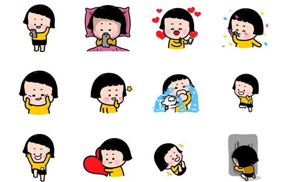 不用文字就能表達所有少女心！超萌的《手機女孩,敏》動態貼圖回來啦！ 手機女孩、敏、少女、貼圖、LINE、萌、facebook