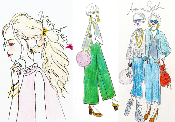 每套都想直接複製穿上！經典＋流行的超完美穿搭靈感手繪 時尚、穿搭、手繪、插畫、經典