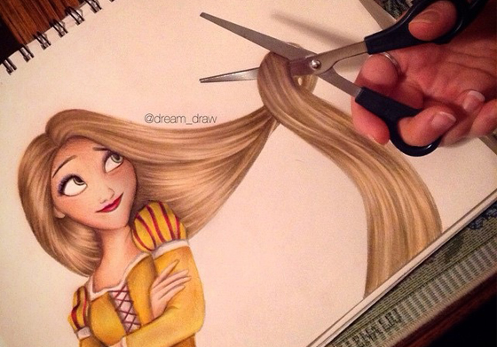 彷彿能觸摸到迪士尼公主的髮絲！逼真的「髮系列」圖像創作 Kimberly、迪士尼、instagram、插畫、迪士尼公主系列