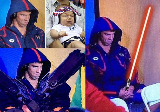 里約奧運意外小插曲！游泳名將的「飛魚死亡之瞪」遭網友KUSO神展開 菲爾普斯、Michael Phelps、查德、Chad Le Clos、里約奧運