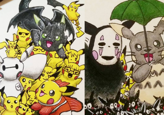 皮卡丘也會「看我72變」？澳洲藝術家讓皮卡丘與動漫人物完美結合啦 Attamimi、abz.art、皮卡丘、火影忍者、探險活寶、哈利波特、大英雄天團、獵人、龍貓、神隱少女、魔導少年、藝術