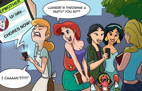 花木蘭和茉莉一起排擠灰姑娘？原來迪士尼人物的高中生活長這樣 迪士尼、公主、花木蘭、茉莉、美女與野獸