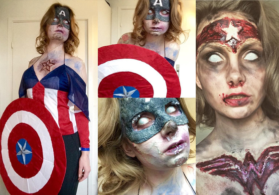 美國隊長崩壞了嗎？超可怕鬼魅妝容挑戰你的強心臟 Emma Kjaer Vilhelmsen、電影、漫畫、美國、英雄