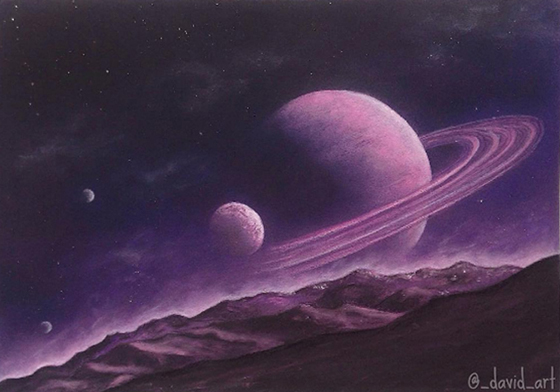 彷彿像著了魔一樣目不轉睛　讓人越看越入迷的宇宙縮時插畫 David Ambarzumjan、宇宙、星空、縮時、插畫