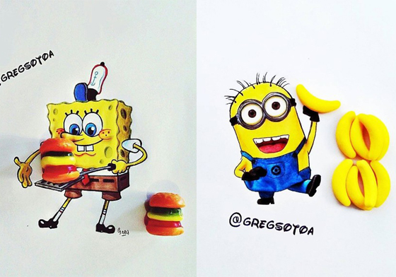 原來漢堡軟糖就是海綿寶寶的美味蟹堡！邊看邊流口水的糖果插畫 gregsotoa、軟糖、糖果、繽紛、插畫