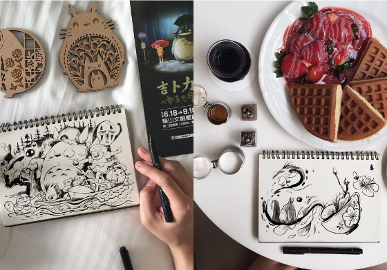 連《樓下的房客》任達華也入畫！外國吉卜力插畫遇上台灣的咖啡廳  dududedoodle、吉卜力、咖啡、台灣、插畫、藝術、咖啡廳、旅行、龍貓、無臉男、藝術