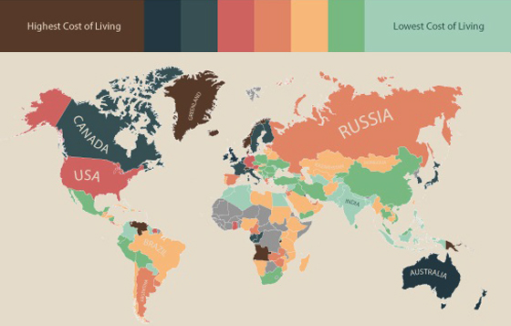 如果身上只有美金20塊能買什麼？10張圖讓你一秒讀懂各個國家的物價水平 物價、生活、美國、法國、日本