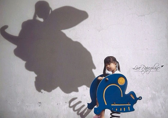 如果翹翹板可以變成小飛象就好了！當現實與幻想結合的童心攝影 現實、幻想、超現實、攝影、童心
