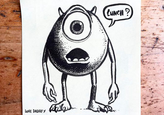 要記得吃午餐啊！暖心父親對女兒超有愛的插畫提醒 午餐、叮嚀、插畫、父愛、父親、爸爸、Rob Biddulph、rbiddulph