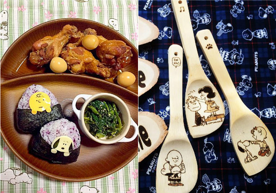 不只拚料理造型連食器也不馬虎！日本媽咪的超Q史努比餐桌日常 史努比、造型料理、食器、烙畫、namimocchi