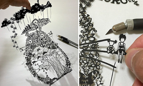 這隻龍貓竟然是雕出來的！Mr. Riu一把刀雕出華麗異想世界 紙雕、藝術、龍貓、Mr. Riu、藝術