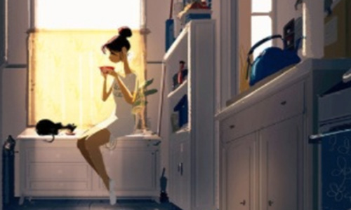 生活平淡就缺一個主子？「女孩與貓」插畫意圖使人帶走一隻貓 插畫、貓、喵星人、療癒、Pascal Campion