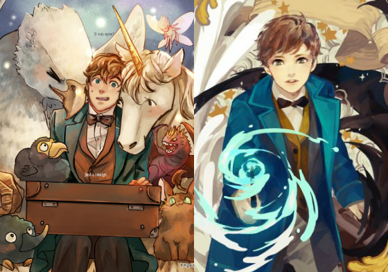 日系紐特怎麼有點正太臉！？《怪獸與牠們的產地》fan art特輯 怪獸與牠們的產地、紐特、電影、Fantastic Beasts And Where To Find Them、fan art