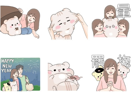 養了寵物的同居情侶千萬別錯過！意外療癒的貼圖《廢物女友x松尼聯名篇》 同居、寵物、松尼、Sweet、情侶、廢物女友、崩潰女友、廢物男友、手機貼圖