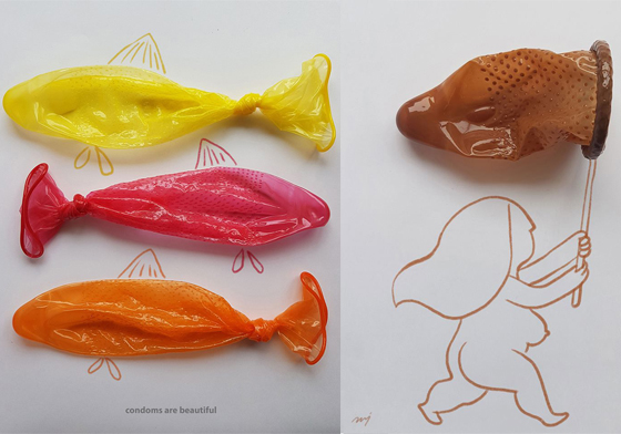 讓保險套變成小火箭！響應「世界愛滋日」的超可愛作品 Rajkamal Aich、保險套、童趣、可愛、藝術